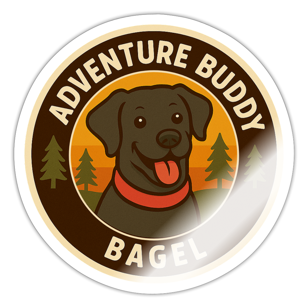 Bagel Adventure Buddy Sticker - white glossy