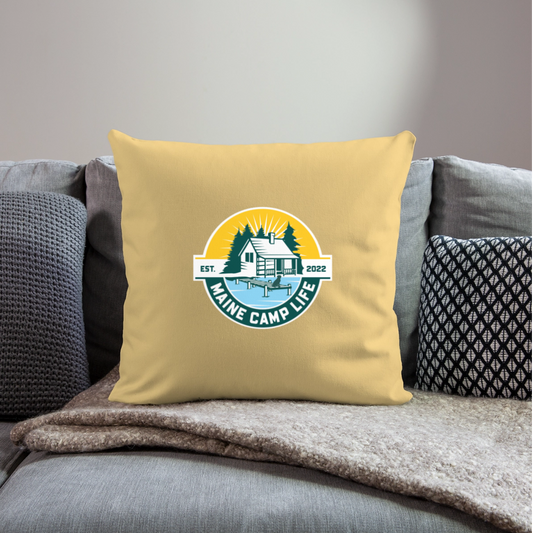 MCL - Throw Pillow Cover 18” x 18” - washed yellow