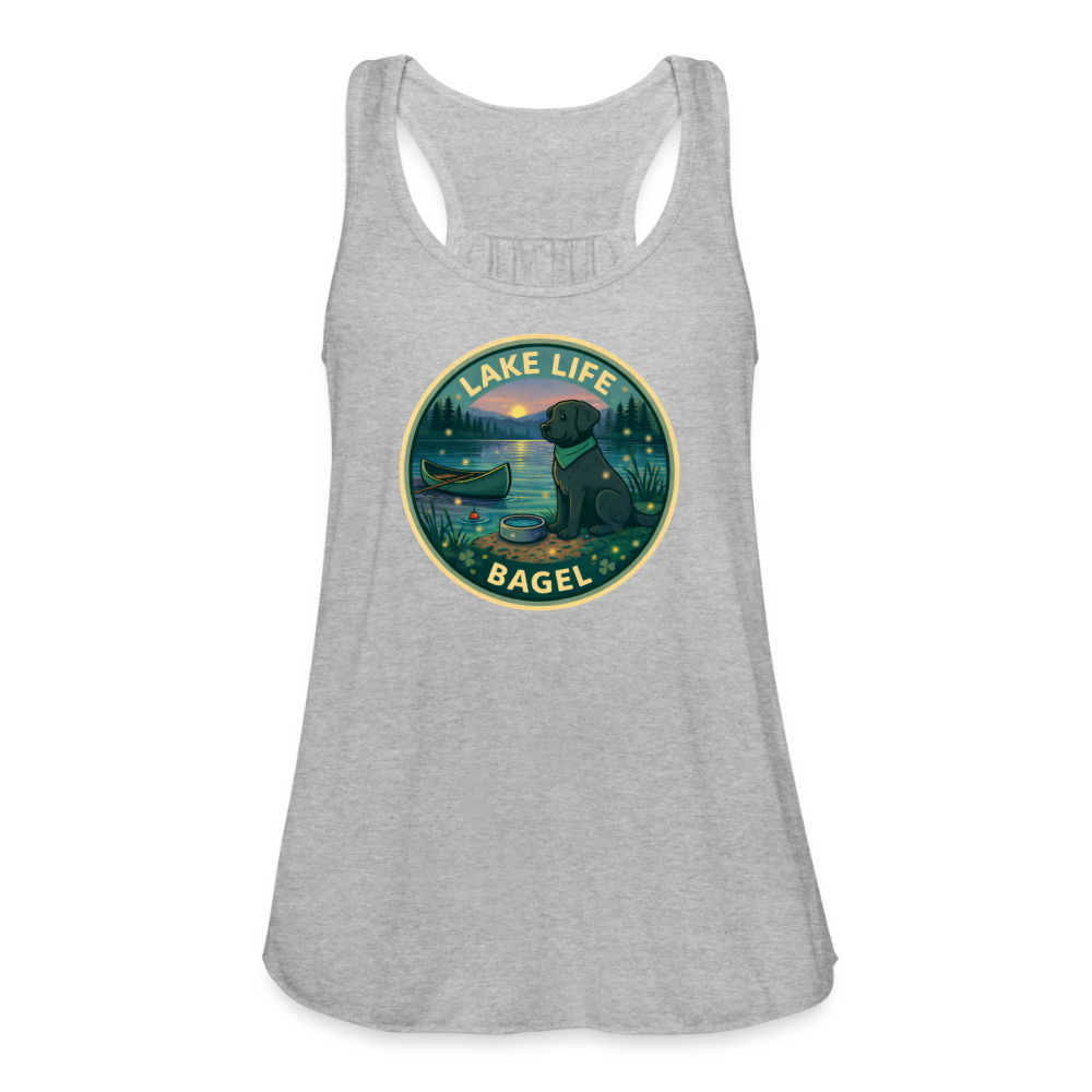 Bagel Lake Life - Women's Flowy Tank Top - heather gray