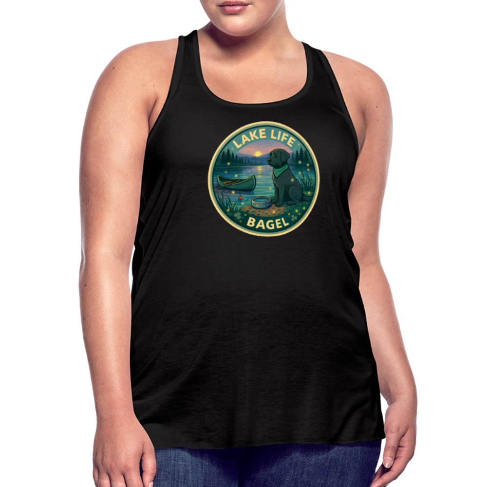 Bagel Lake Life - Women's Flowy Tank Top - black