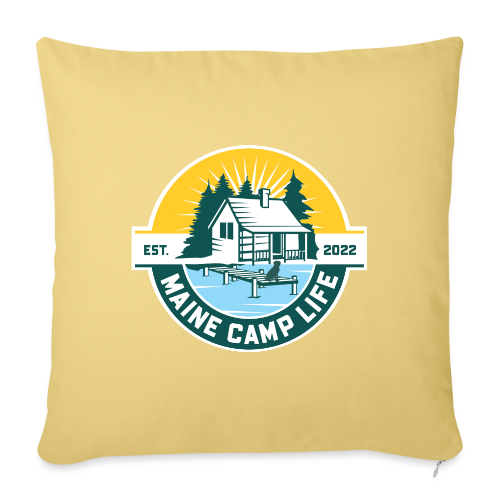 MCL - Throw Pillow Cover 18” x 18” - washed yellow