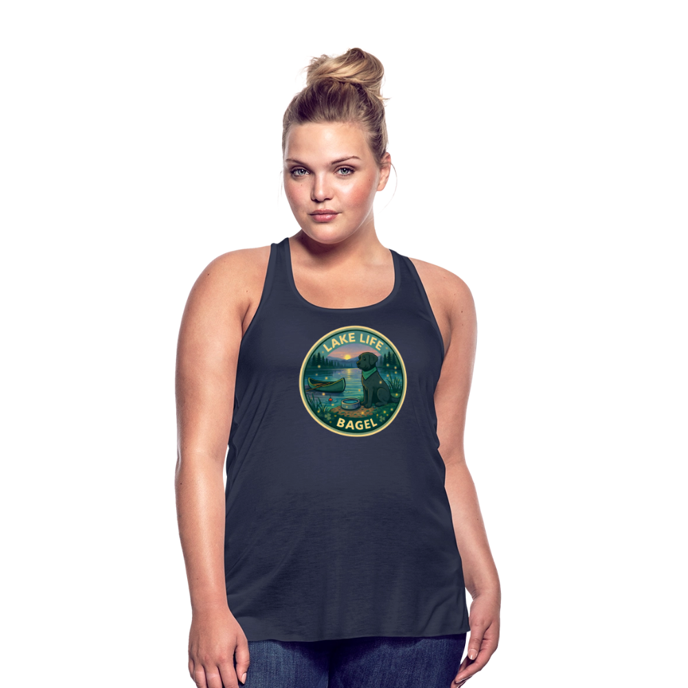 Bagel Lake Life - Women's Flowy Tank Top - navy