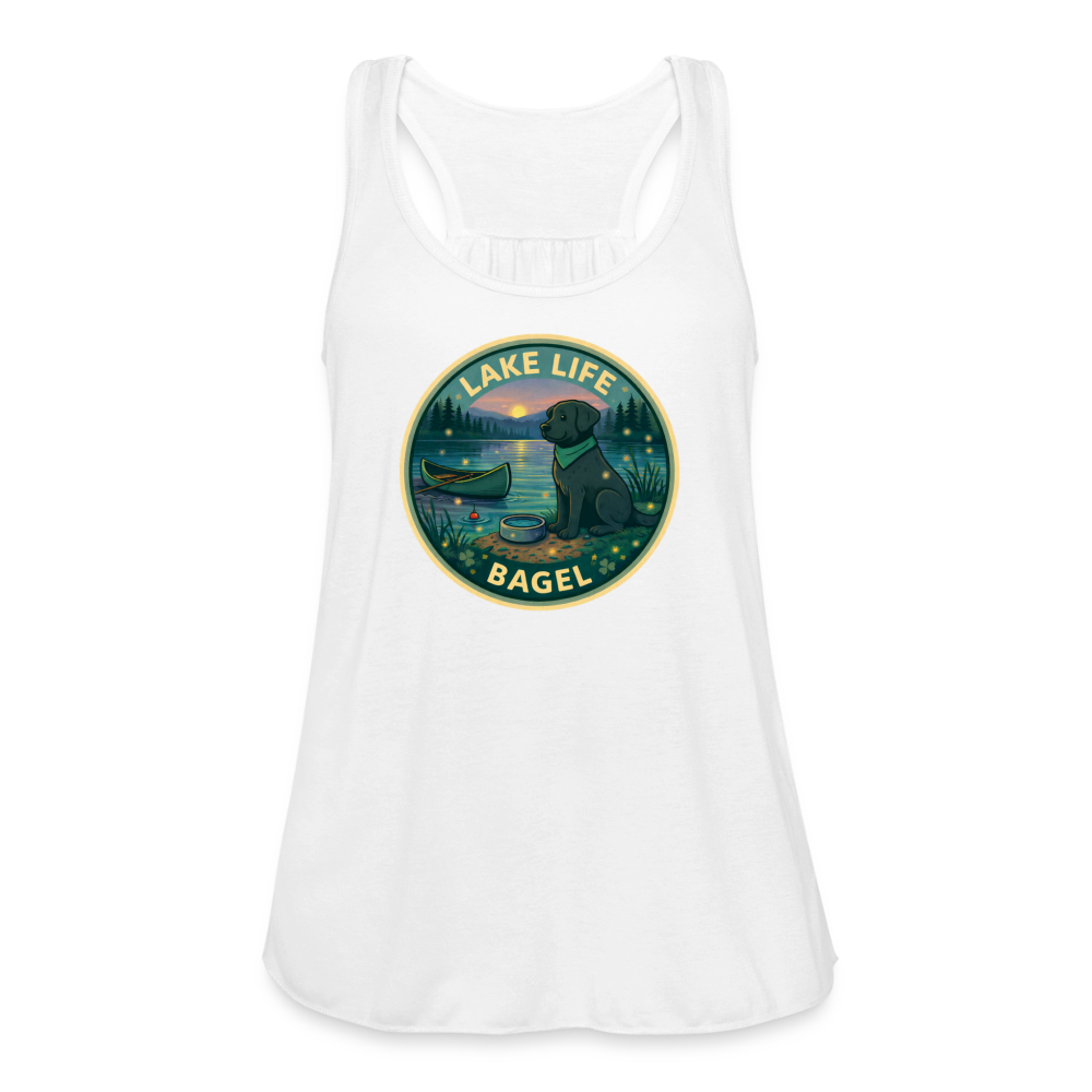 Bagel Lake Life - Women's Flowy Tank Top - white