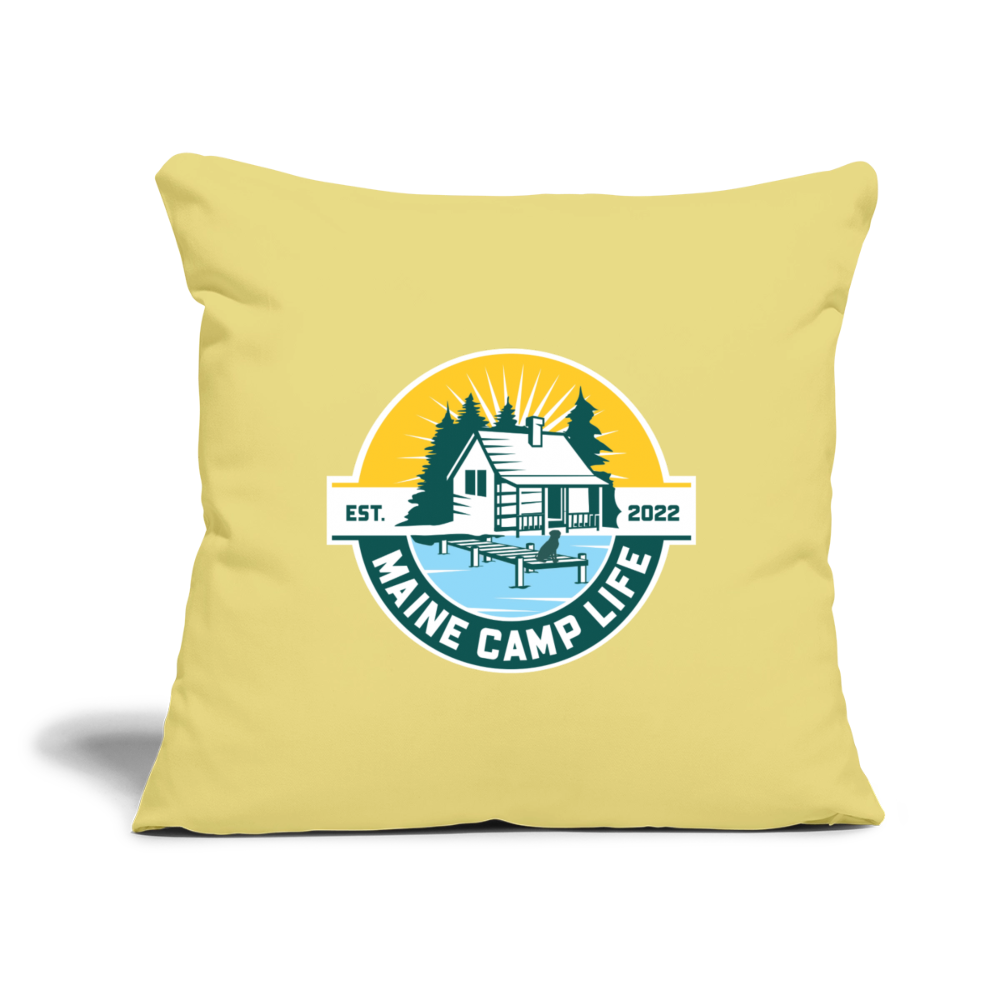 MCL - Throw Pillow Cover 18” x 18” - washed yellow