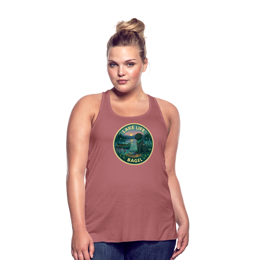 Bagel Lake Life - Women's Flowy Tank Top - mauve