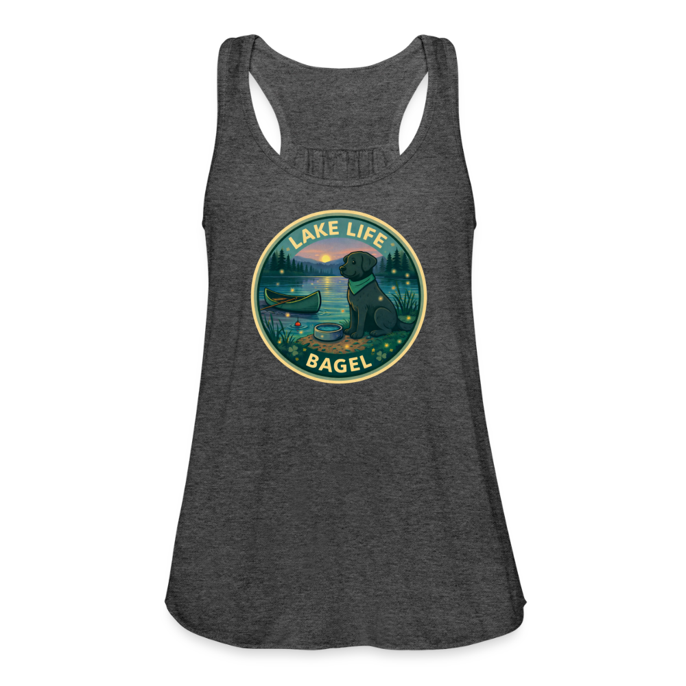 Bagel Lake Life - Women's Flowy Tank Top - deep heather