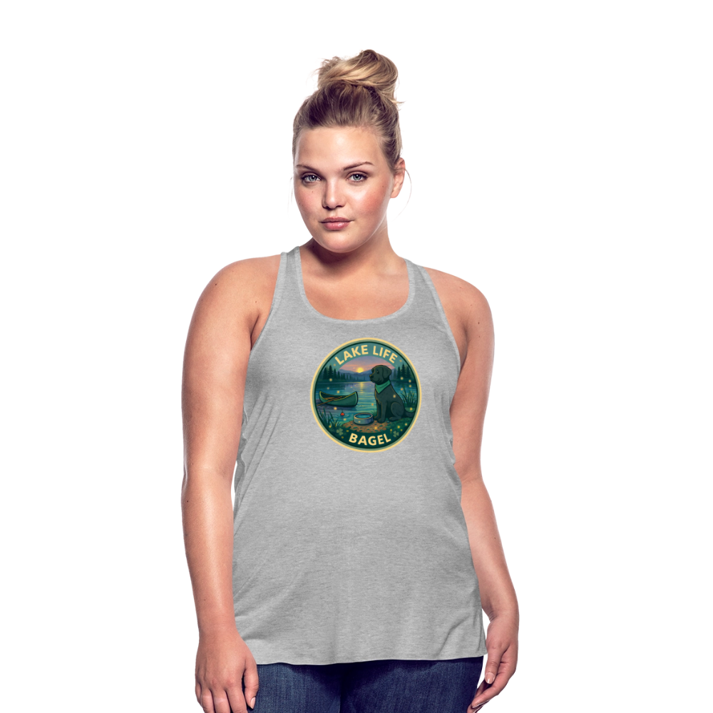 Bagel Lake Life - Women's Flowy Tank Top - heather gray