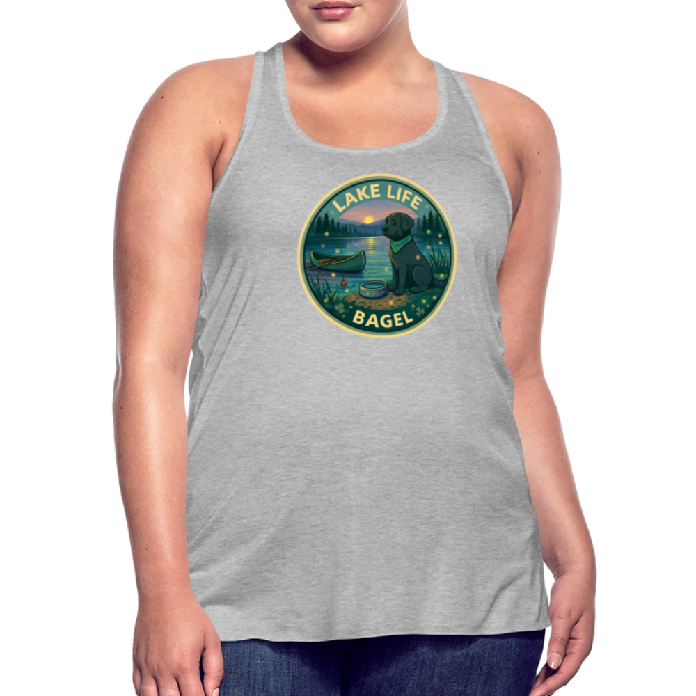 Bagel Lake Life - Women's Flowy Tank Top - heather gray