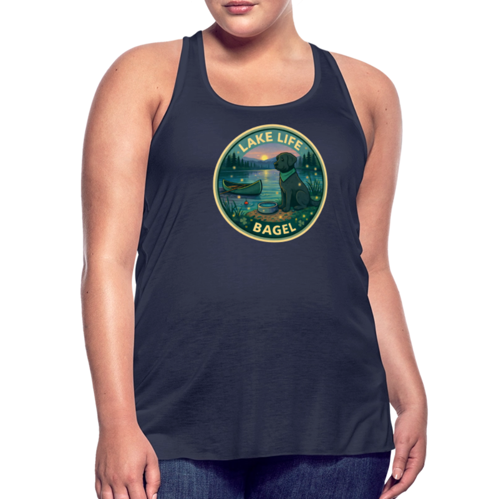 Bagel Lake Life - Women's Flowy Tank Top - navy