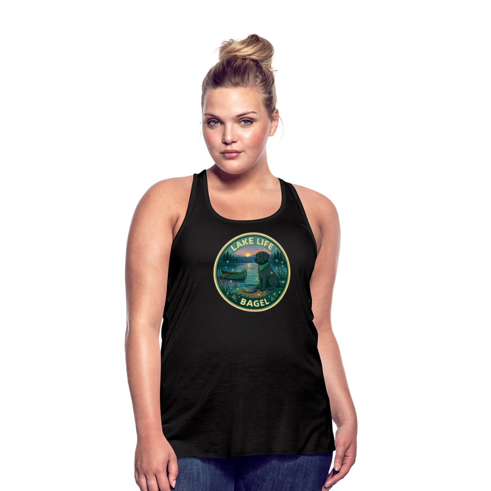 Bagel Lake Life - Women's Flowy Tank Top - black