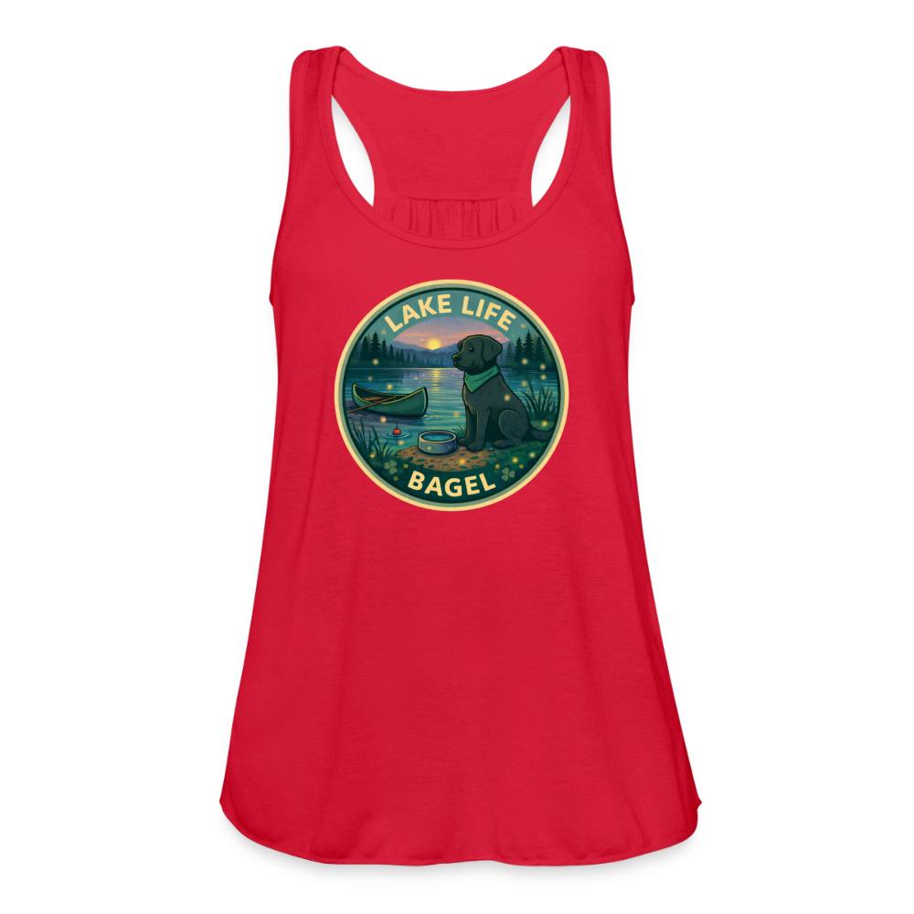 Bagel Lake Life - Women's Flowy Tank Top - red