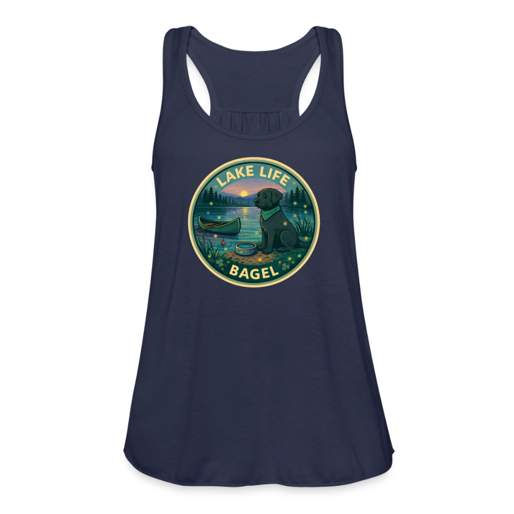 Bagel Lake Life - Women's Flowy Tank Top - navy