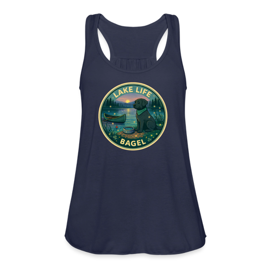Bagel Lake Life - Women's Flowy Tank Top - navy