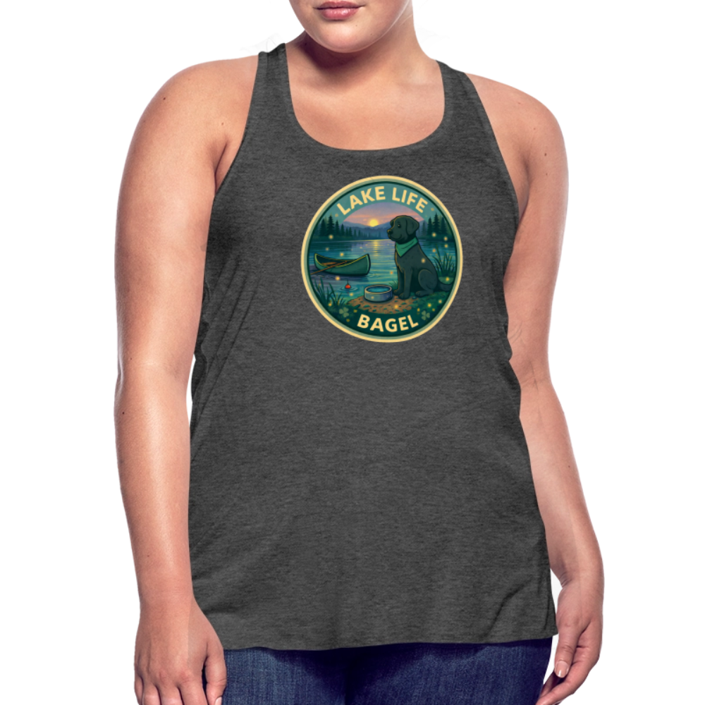 Bagel Lake Life - Women's Flowy Tank Top - deep heather