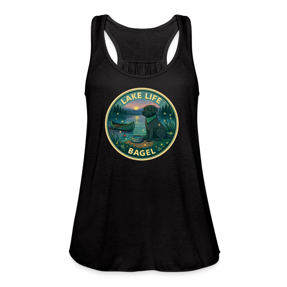Bagel Lake Life - Women's Flowy Tank Top - black