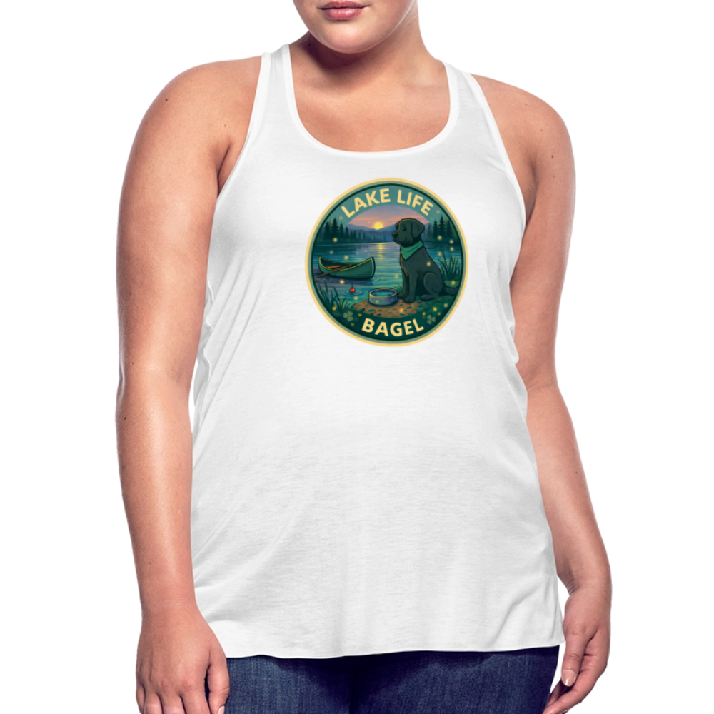 Bagel Lake Life - Women's Flowy Tank Top - white