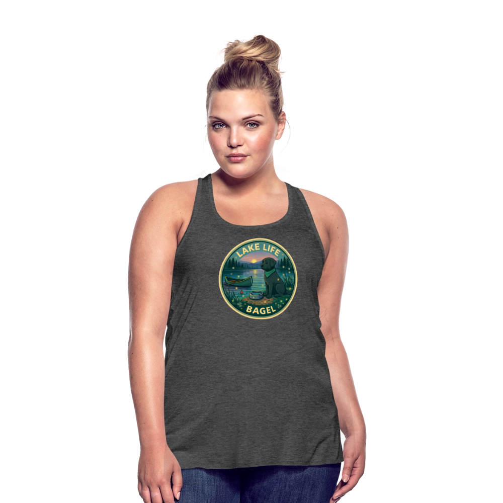Bagel Lake Life - Women's Flowy Tank Top - deep heather
