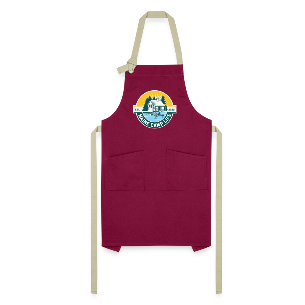 MCL - Artisan Apron Dark - burgundy/khaki