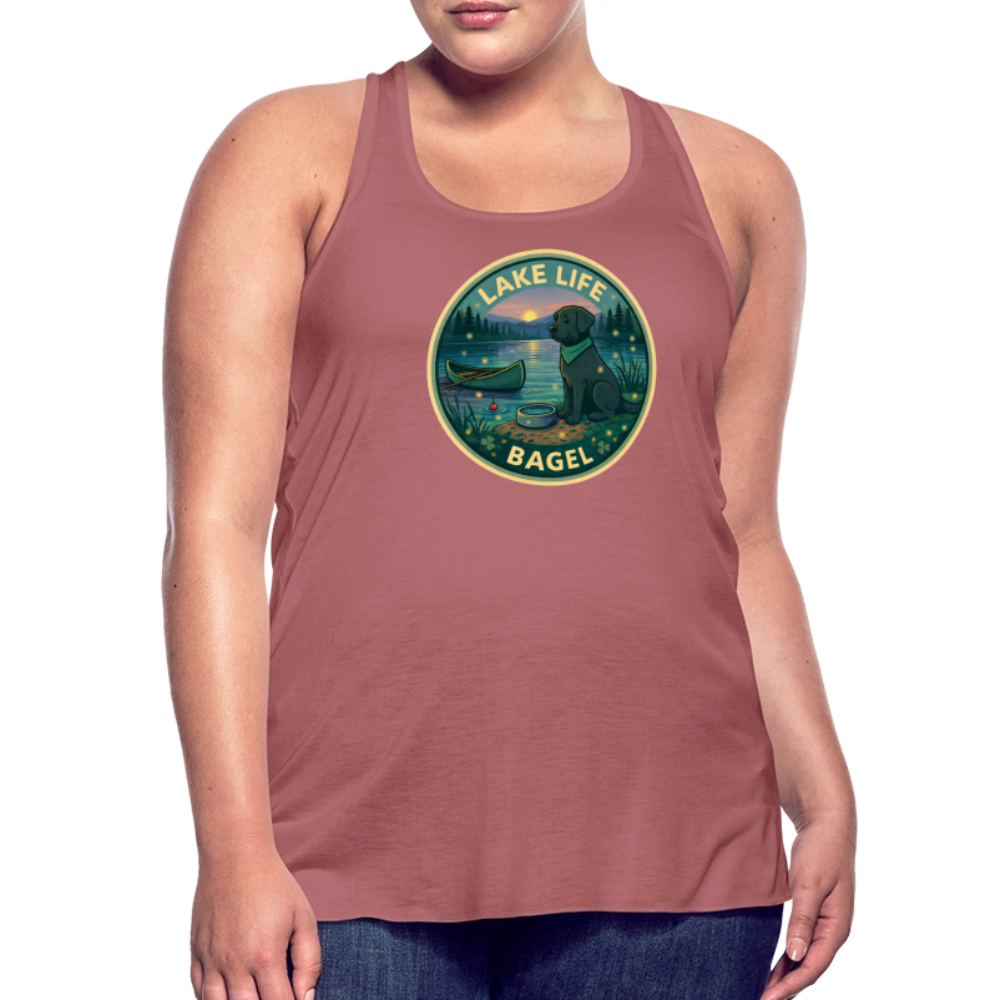 Bagel Lake Life - Women's Flowy Tank Top - mauve