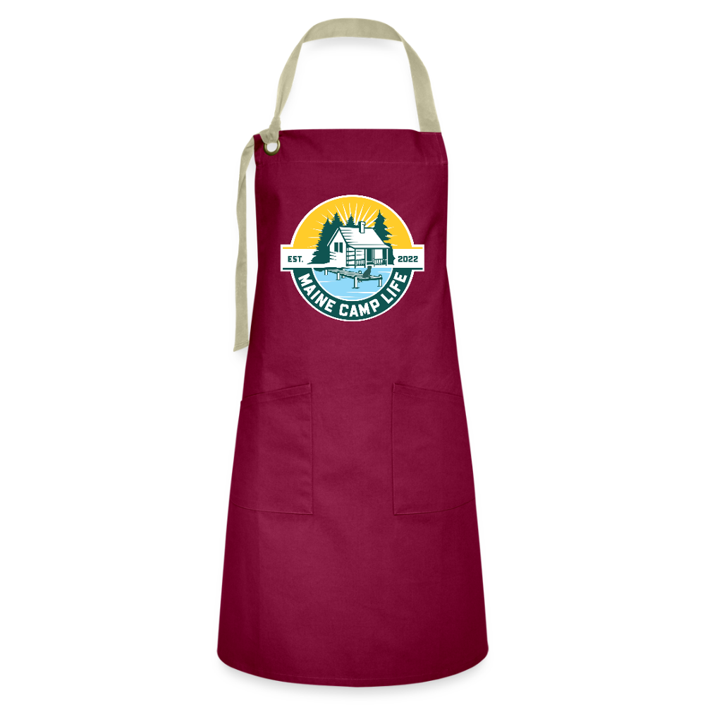 MCL - Artisan Apron Dark - burgundy/khaki