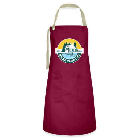 MCL - Artisan Apron Dark - burgundy/khaki