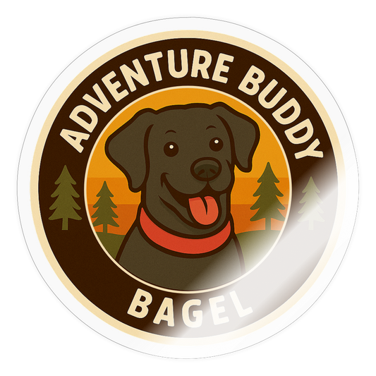 Bagel Adventure Buddy Sticker - transparent glossy