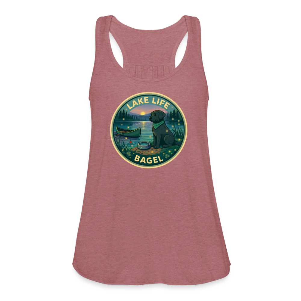 Bagel Lake Life - Women's Flowy Tank Top - mauve