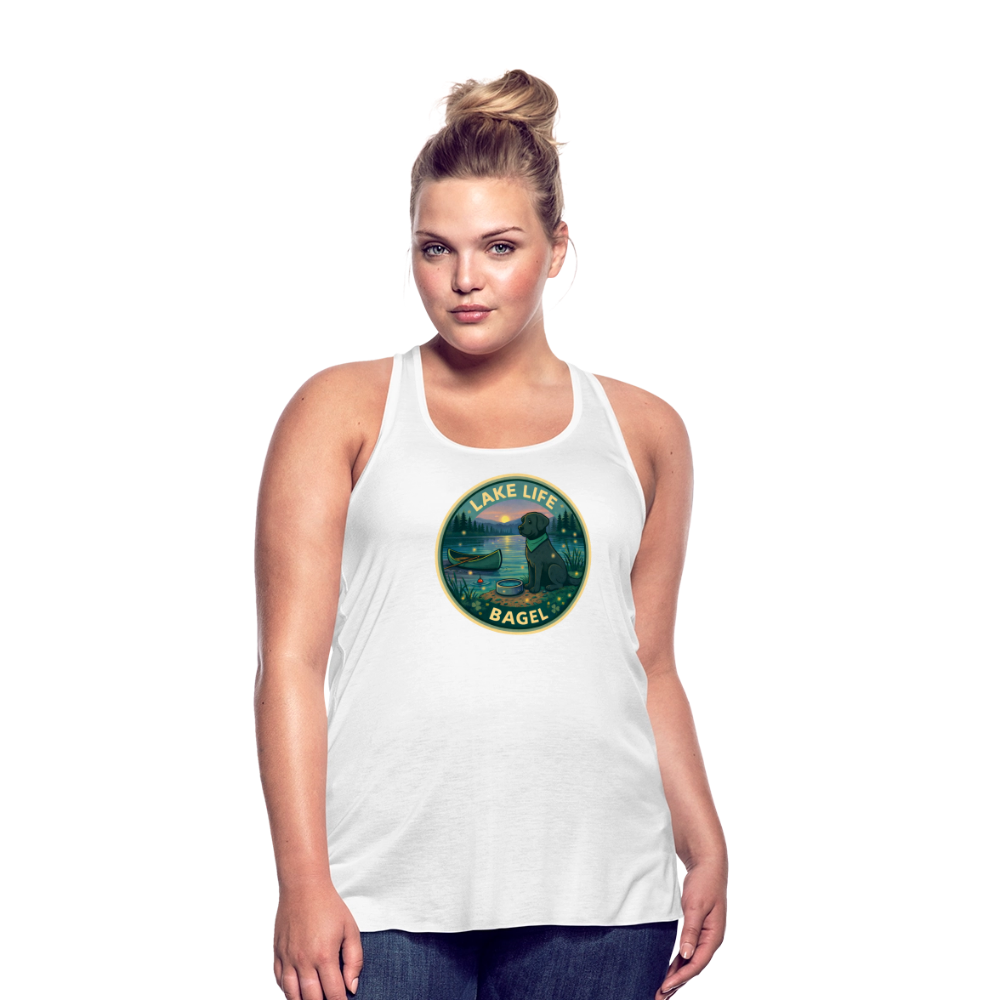 Bagel Lake Life - Women's Flowy Tank Top - white